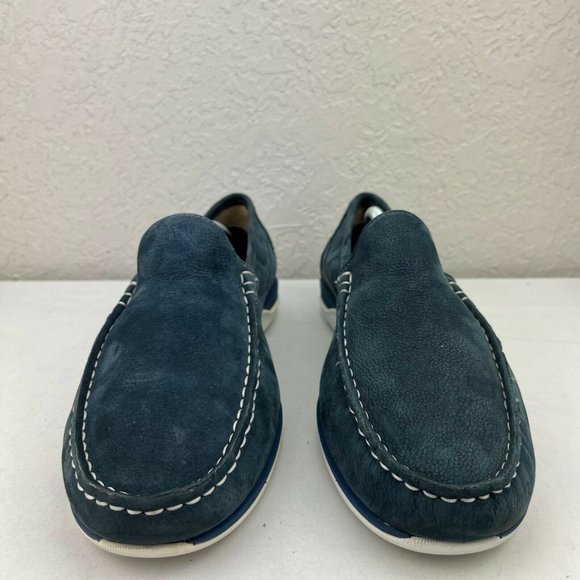 Johnston & Murphy Mens Sheepskin Dark Blue Leather Slip On Loafers Size 9.5 main image 5